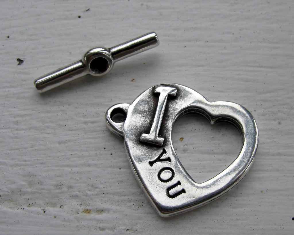 Stavlås Silverfärgat - Hjärta I <3 You 1 Set Grekisk Metall