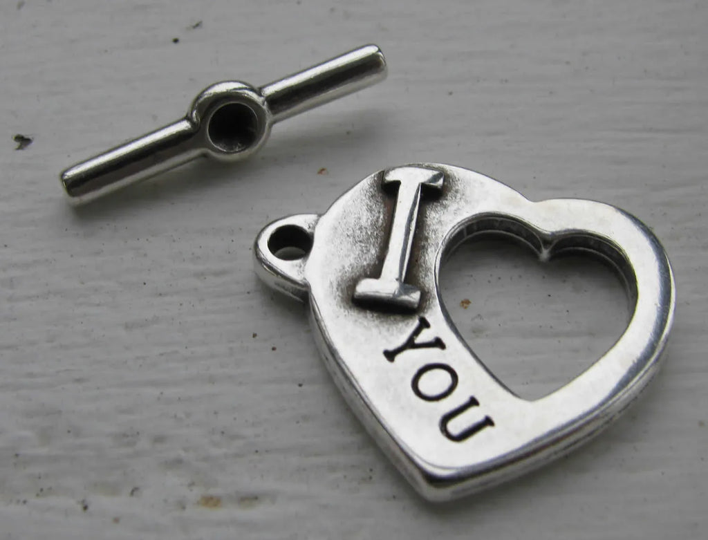 Stavlås Silverfärgat - Hjärta I <3 You 1 Set Grekisk Metall