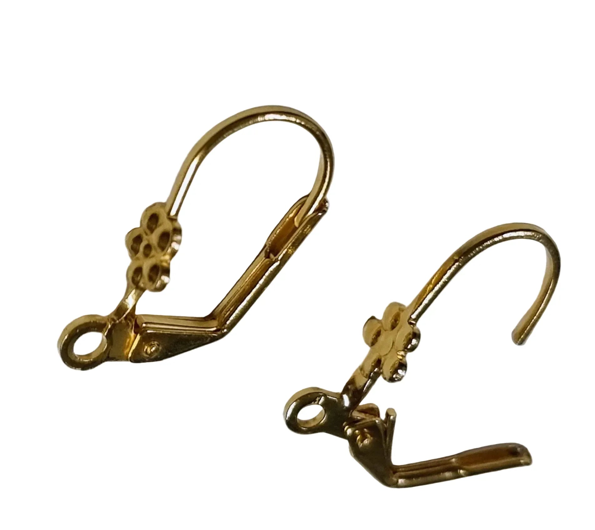 Örkrok Brisyr 24K guldpläterad - Blomma 9,5x18 mm, 1 par Grekisk Metall