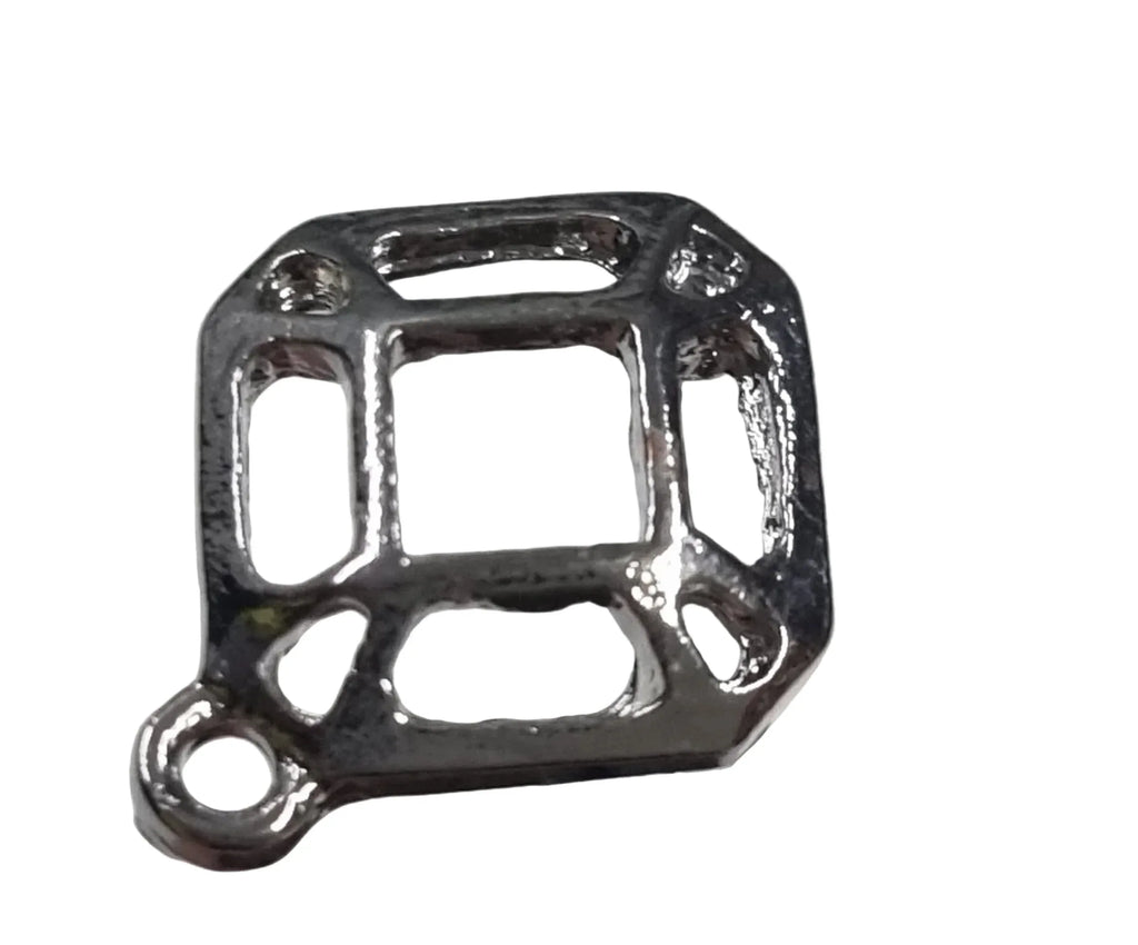 Örstickare Silverfärgad - Romb med ram 13x15mm, 2-Pack Grekisk Metall