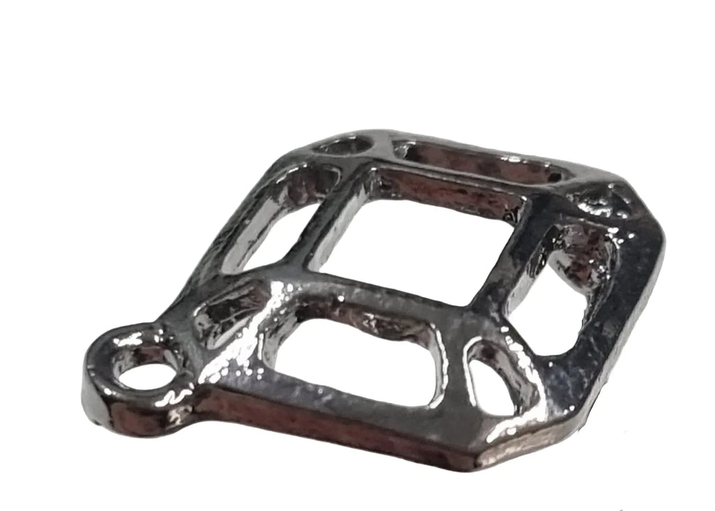 Örstickare Silverfärgad - Romb med ram 13x15mm, 2-Pack Grekisk Metall