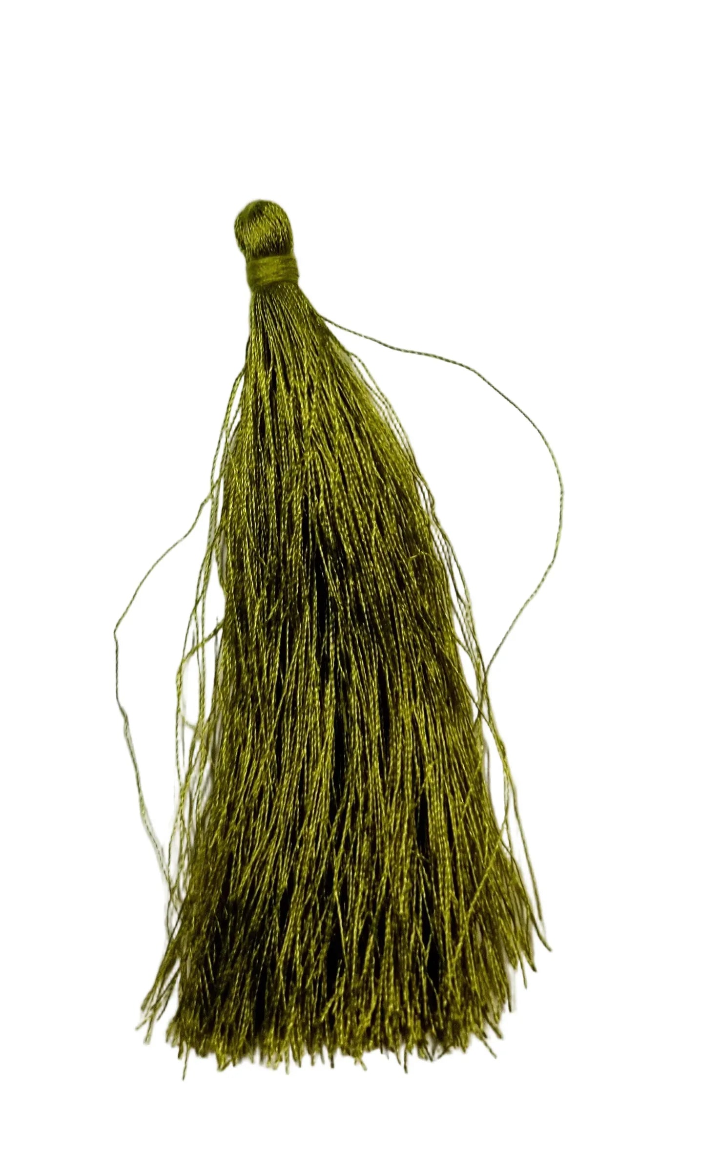Hänge tassel polyester - Lt Olive 90mm 1 styck Hilmas Pyssel
