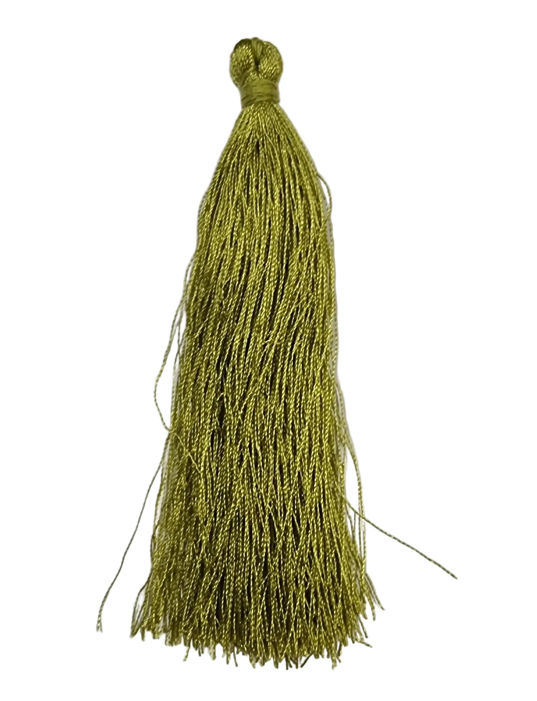 Hänge tassel polyester - Lt Olive 90mm 1 styck Hilmas Pyssel