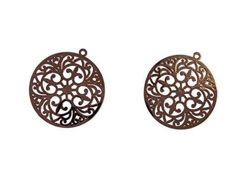 Berlock Roséguldfärgad - Mandala 20mm,1 styck Grekisk Metall