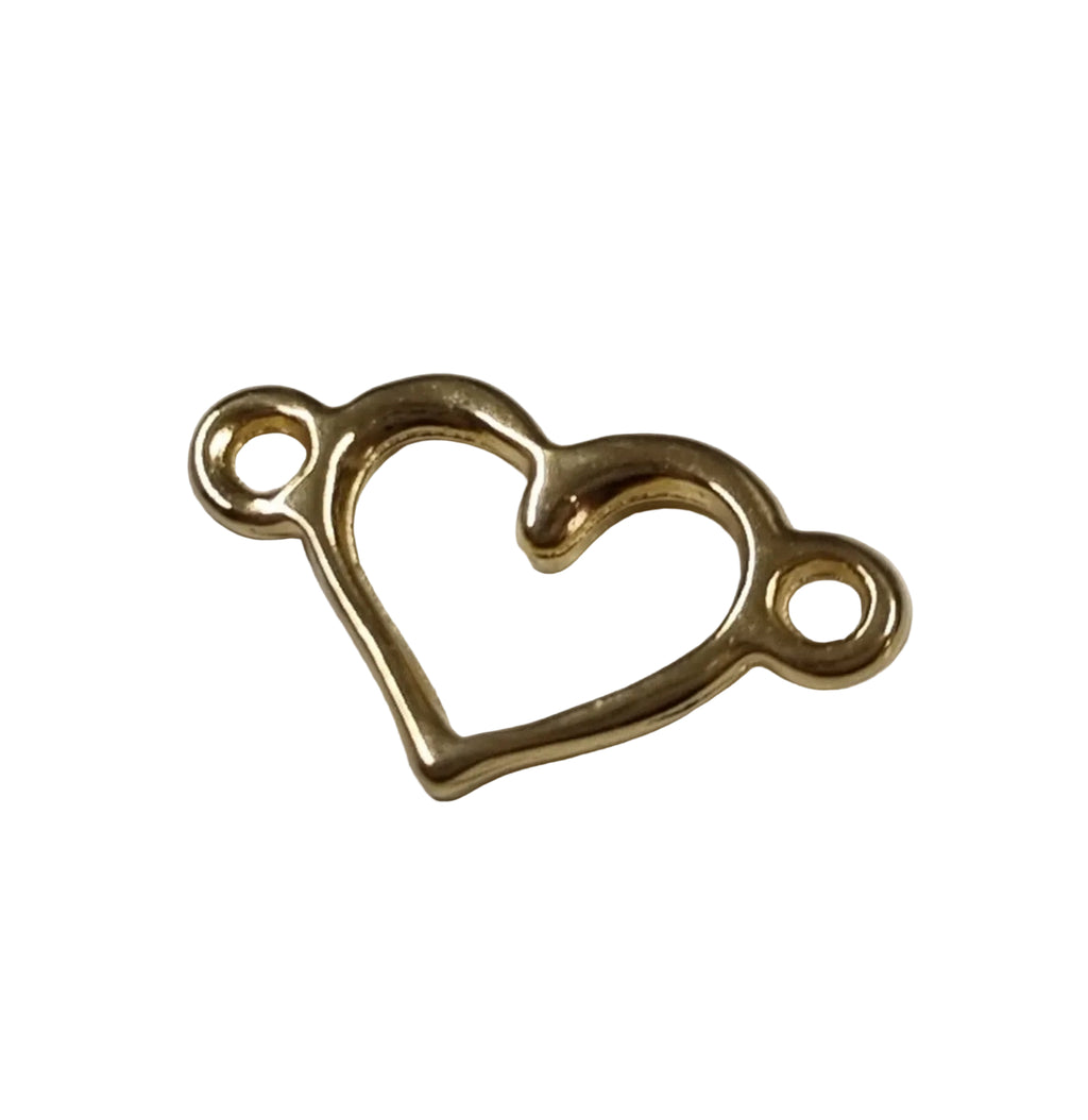 Connector 24K guldpläterad - Mindre hjärta 9mm, 1 styck Grekisk Metall