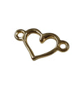 Connector 24K guldpläterad - Mindre hjärta 9mm, 1 styck Grekisk Metall