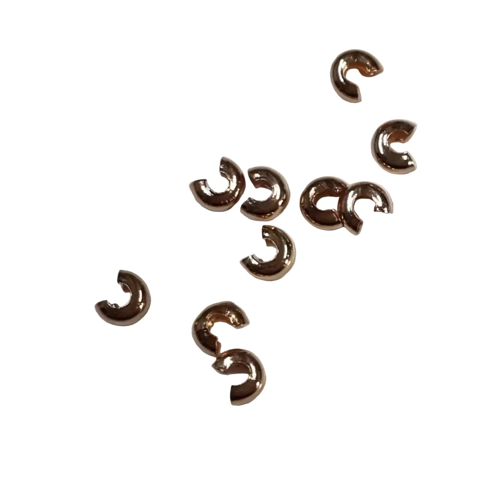 Klämtäckare 24K Roséguldpläterad - 3 mm 10-pack Grekisk Metall