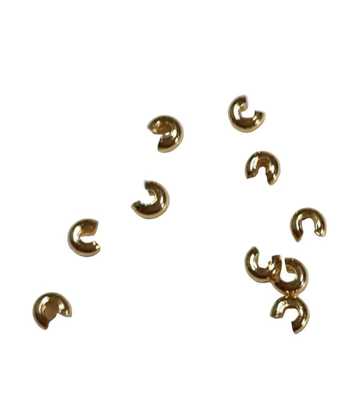 Klämtäckare 24K Guldpläterad - 3 mm 10-pack Grekisk Metall