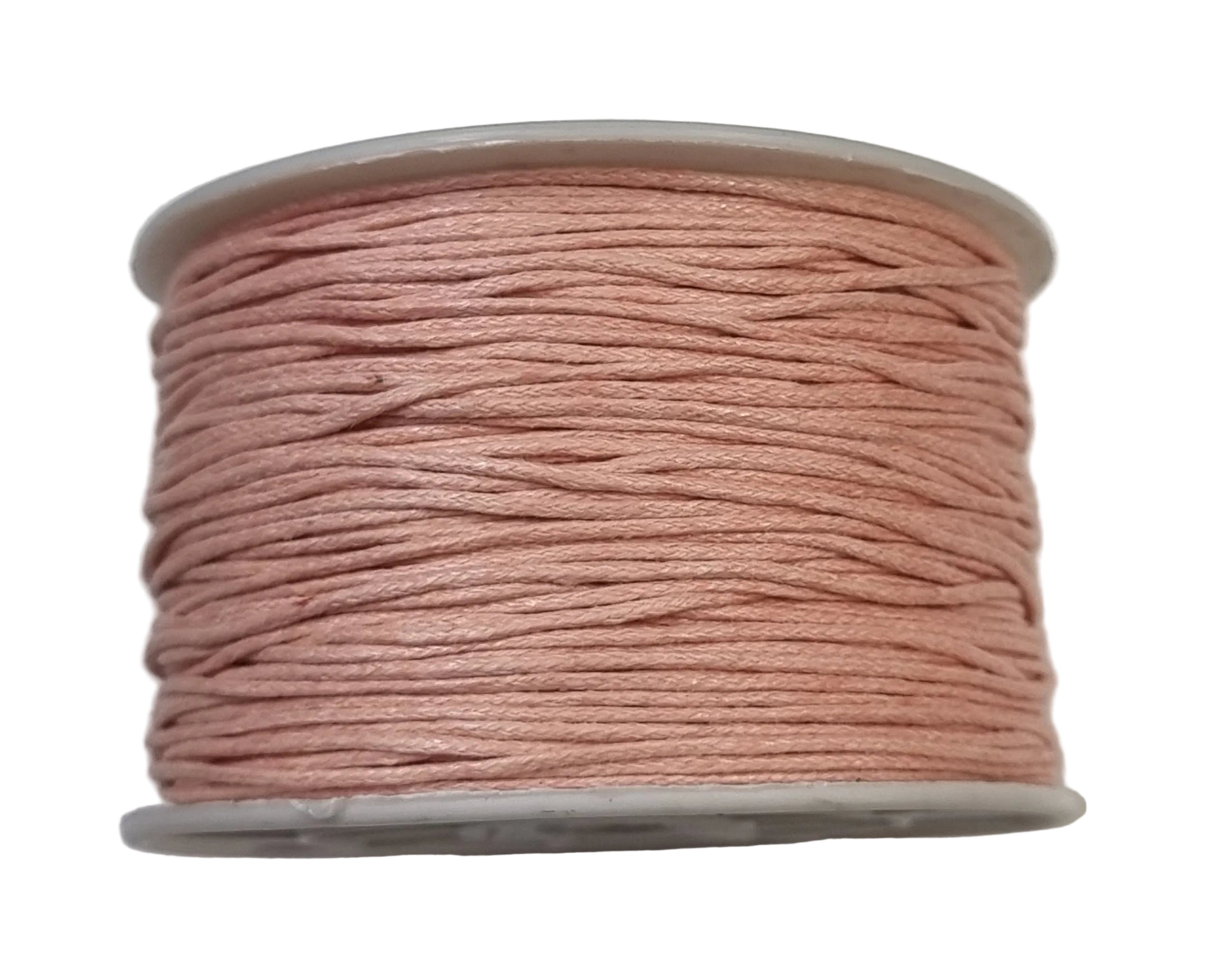 Vaxad bomullstråd - Gammalrosa 1mm, 1 rulle