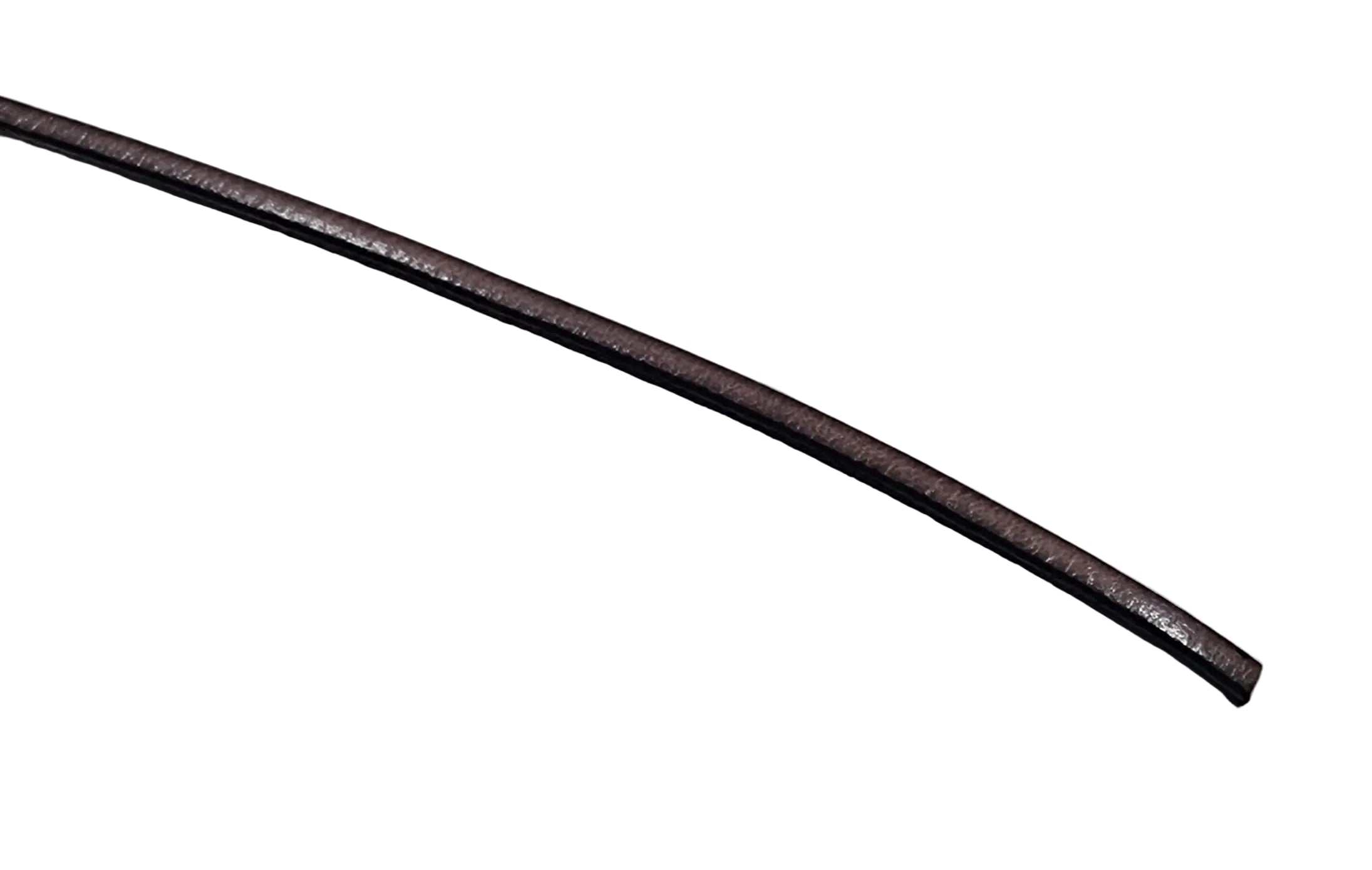 Läderband platt bred - Salmon med svarta kanter 3mm, 20 cm