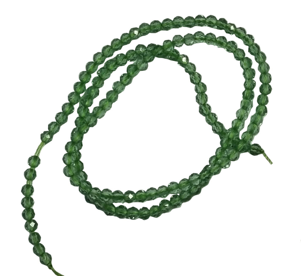 Glaspärlor Facetterade - Runda Grön 3mm 1 sträng Hilmas Pyssel