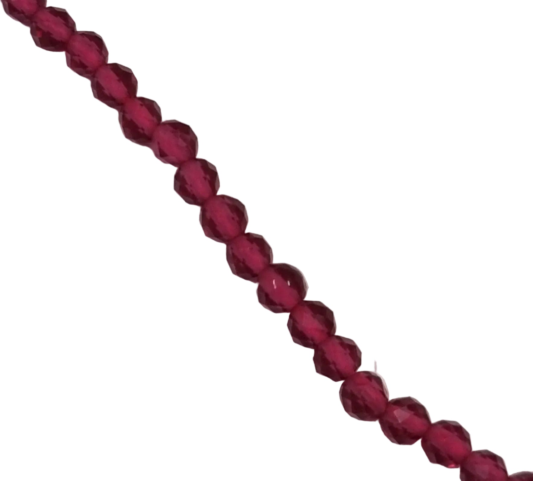 Glaspärlor Facetterade - Runda Fuchsia 3mm 1 sträng Hilmas Pyssel