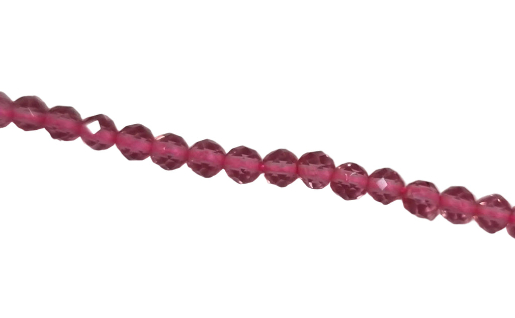 Glaspärlor Facetterade - Runda Rose 3mm 1 sträng Hilmas Pyssel