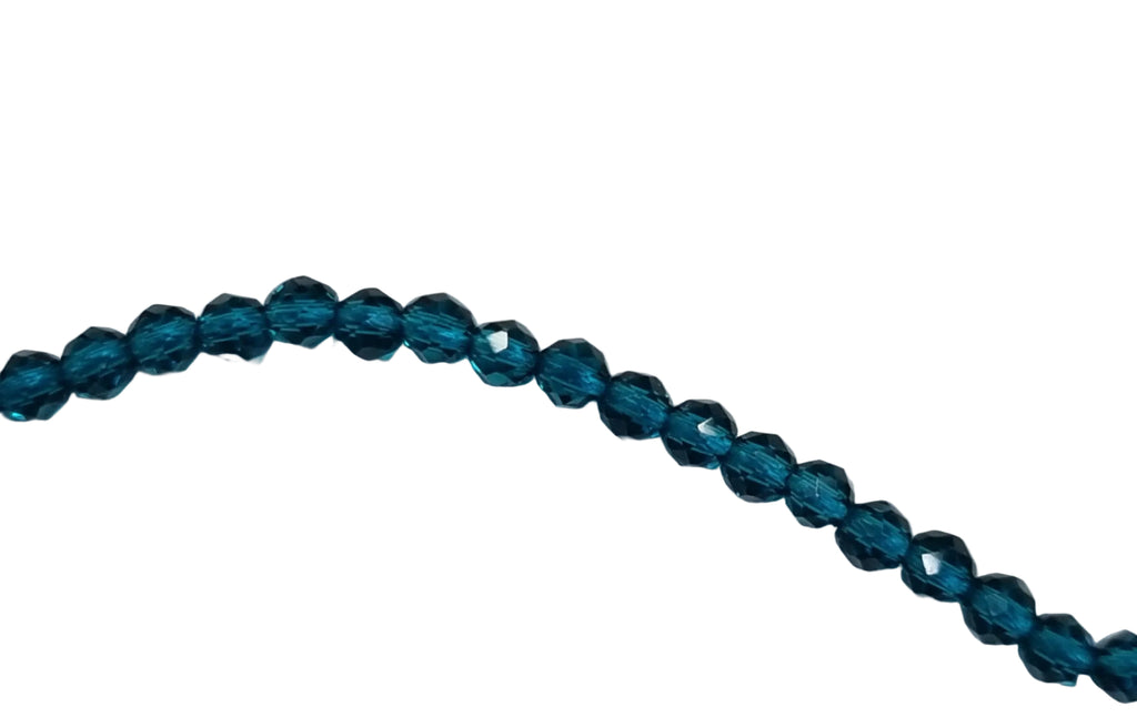 Glaspärlor Facetterade - Runda Blue Zircon 3mm 1 sträng Hilmas Pyssel