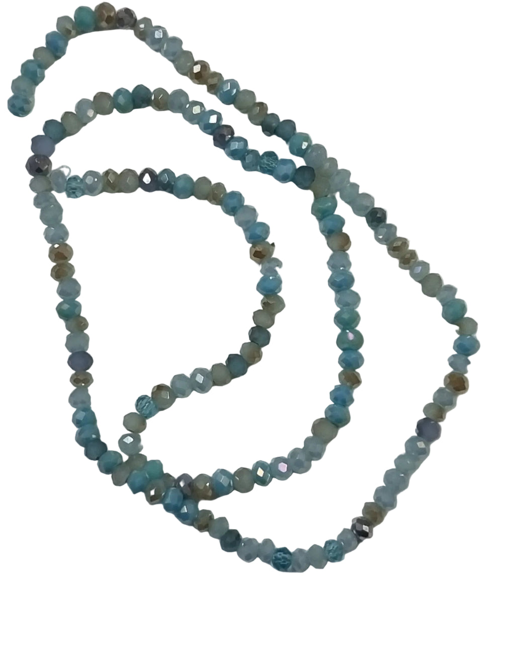 Facetterade glaspärlor - Turkuos mix 3x2.5mm, 1 sträng