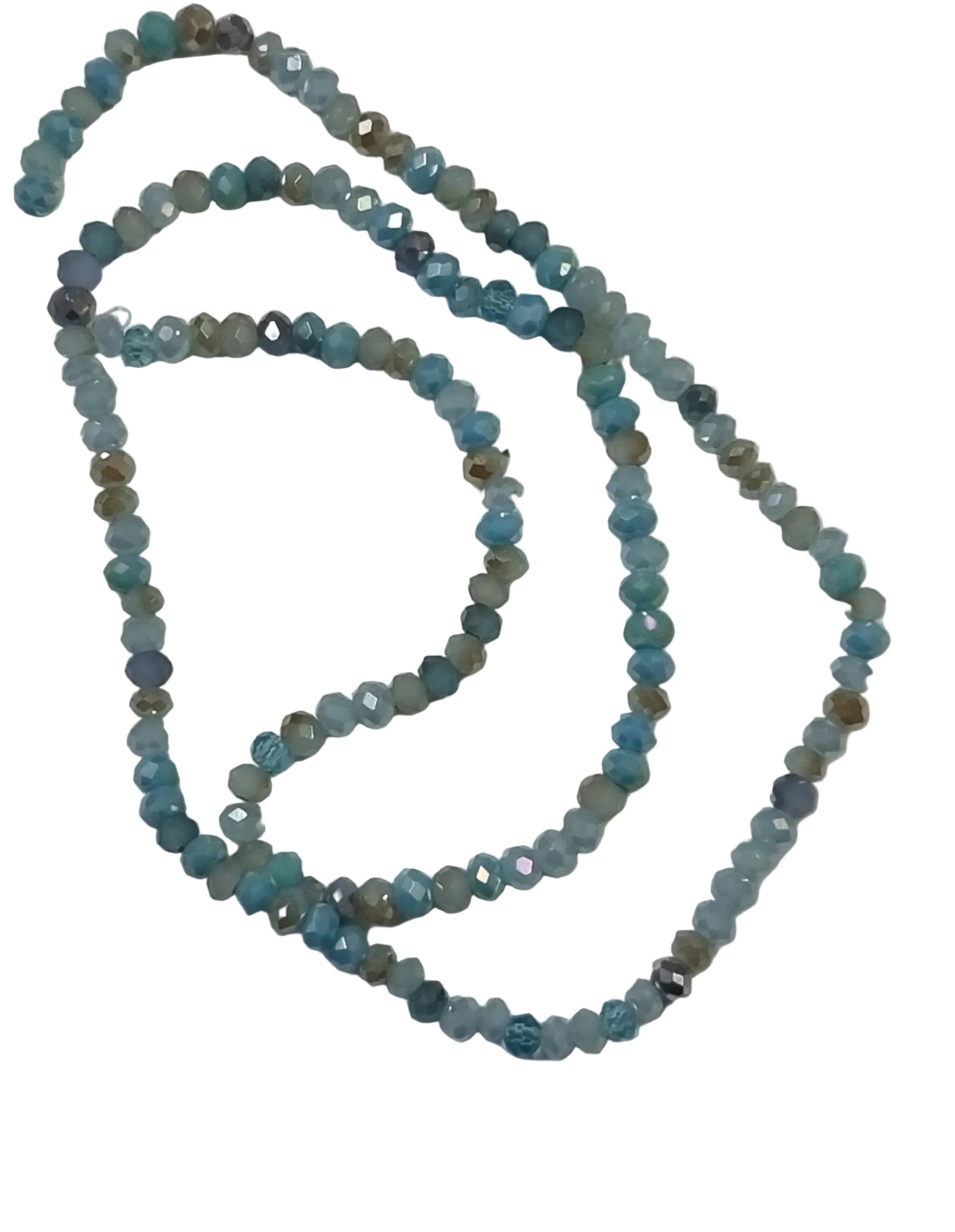 Facetterade glaspärlor - Turkuos mix 3x2.5mm, 1 sträng