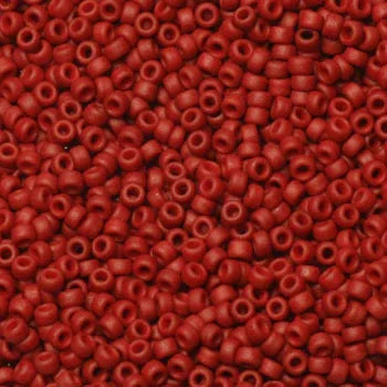 Miyuki Seed Beads - Metallic Matte Brick Red 15/0, 10 gram Miyuki