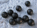 Frostad Agat - Svart 10 mm, 1 sträng Hilmas Pyssel
