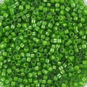 Miyuki Delica - Lined Luster Pea Green 11/0, 5 gram Miyuki