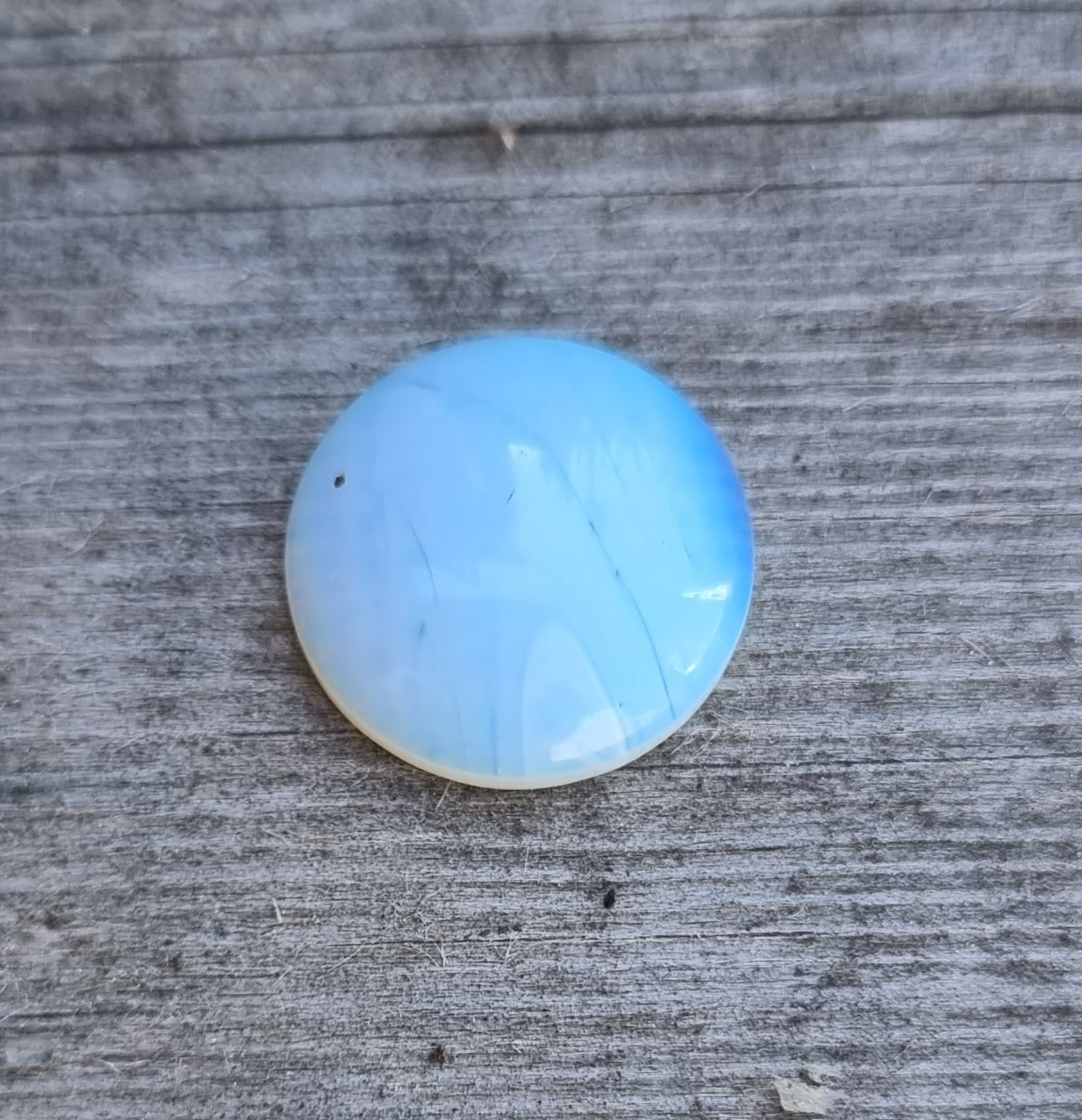 Cabochon - Rund Mjölkig Vit 18mm 1 styck Hilmas Pyssel