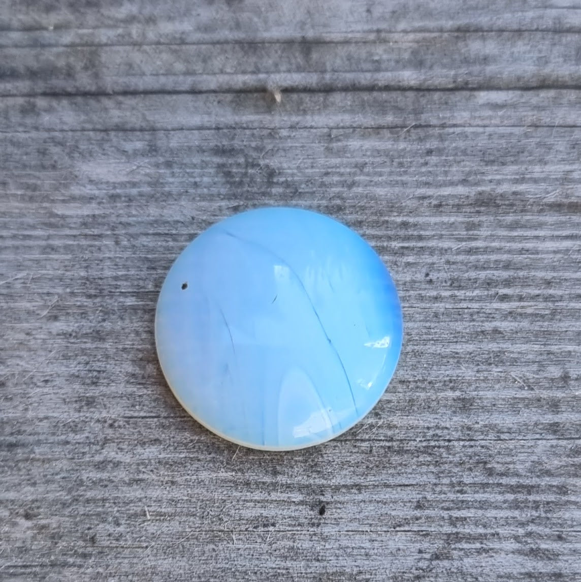 Cabochon - Rund Mjölkig Vit 18mm 1 styck Hilmas Pyssel