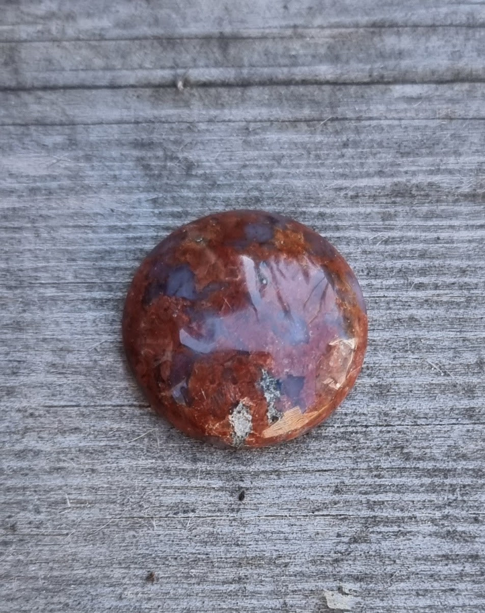 Cabochon - Rund Rödbrun 18mm 1 styck Hilmas Pyssel