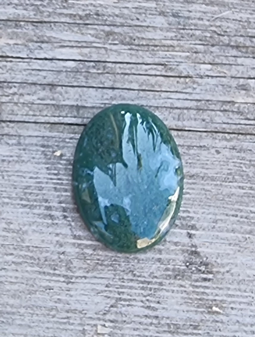 Cabochon Mossagat - Oval Mörkgrön 30x22mm 1 styck Hilmas Pyssel
