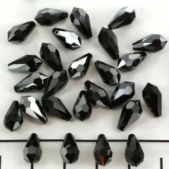 Preciosa Drop Pendant - Jet Hematite 5,5x11mm, 1 styck Preciosa