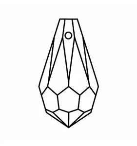 Preciosa Drop Pendant - Crystal AB 5,5x11mm, 1 styck Preciosa