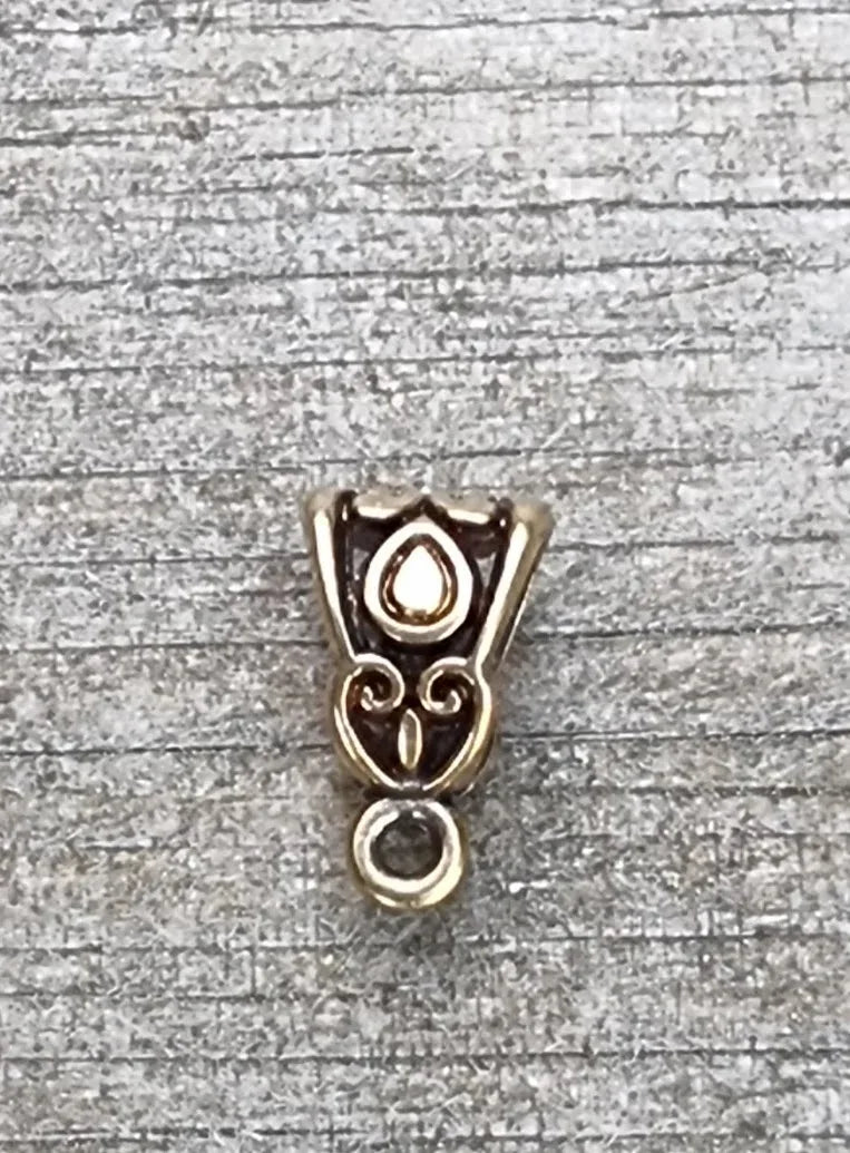 Berlockhållare Bronsfärgade - Elegant Större Modell 10x8mm 1 styck Grekisk Metall