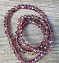 Facetterade glaspärlor - Amethyst med AB-lyster, 6x4mm 1 sträng Hilmas Pyssel