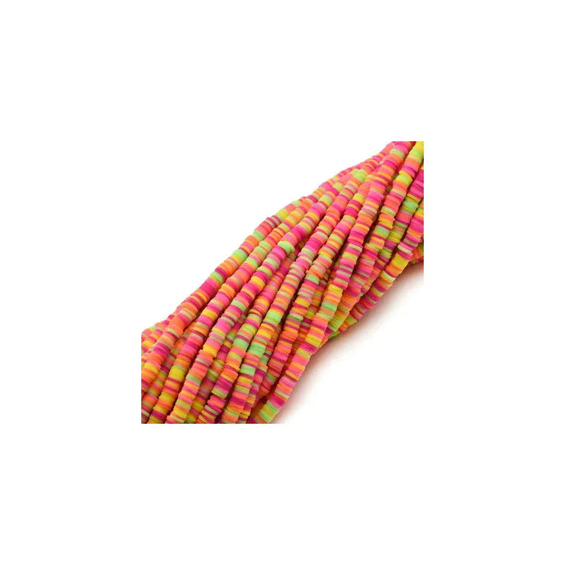Heishi Pärlor - Neon Mix 6mm 1 sträng Hilmas Pyssel