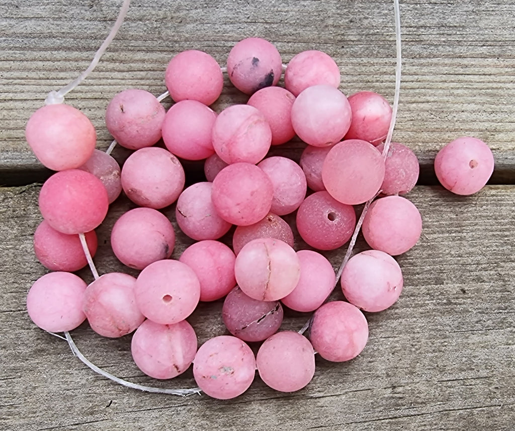 Agat - Matt Rosa/Röd 10 mm 1 sträng Hilmas Pyssel