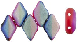 Matubo Gemduo - Matte Opaque Red/Black Full AB 8x5mm Matubo