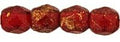 Tjeckiska Firepolish - Gold marbled Siam ruby 3 mm, 50-pack Hilmas Pyssel
