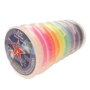Stretch Magic - Elastisktråd, Färgglad Mix 1mm, 8 Rullar Stretch Magic