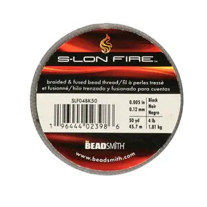 S-lon Fire - Black (Svart) 4 lb, 50 YD Beadsmith