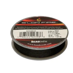 S-lon Fire - Black (Svart) 4 lb, 50 YD Beadsmith