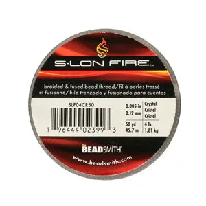 S-lon Fire - Crystal (klar) 4 lb, 50 YD Beadsmith