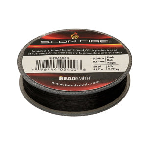 S-lon Fire - Black (svart) 6 lb, 50 YD Beadsmith