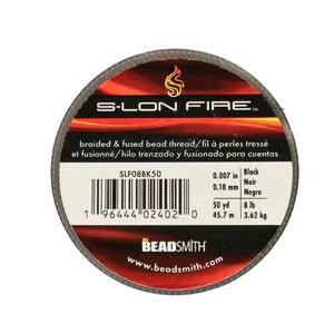 S-lon Fire - Black (Svart) 8lb, 50 YD Beadsmith