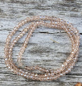 Facetterade glaspärlor - Beige med lyster 3x2.5mm, 1 sträng Hilmas Pyssel