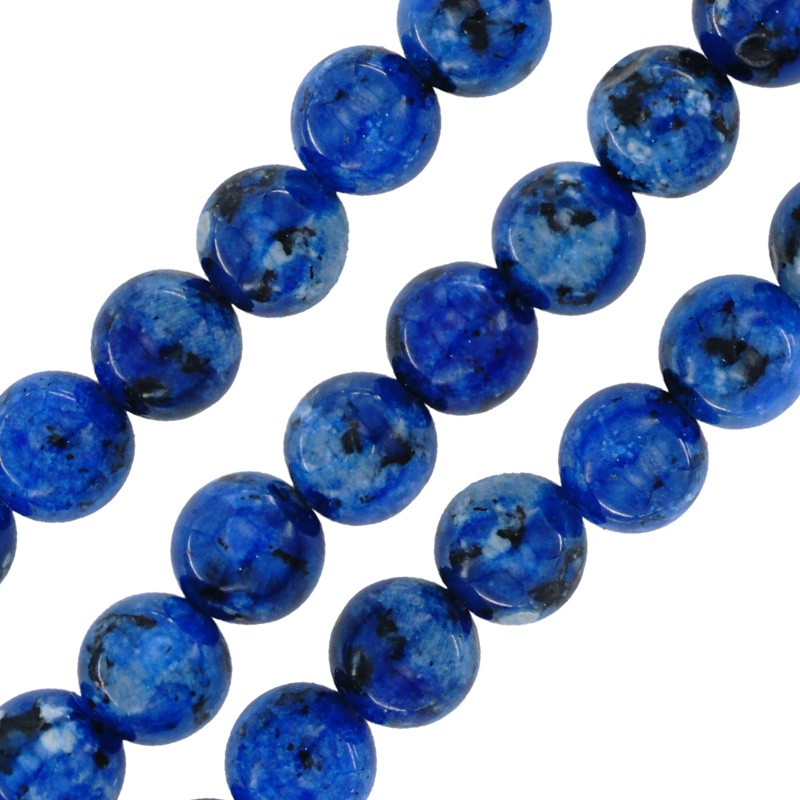 Mountain Jade Rund - Blå Multi 8mm 1 Sträng Hilmas Pyssel