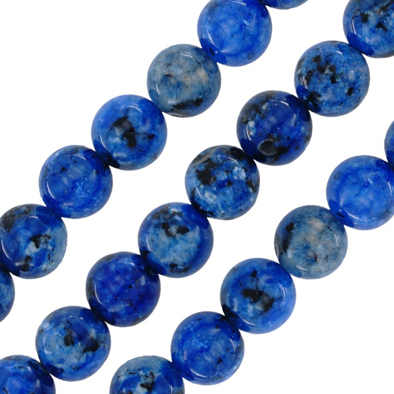 Mountain Jade Rund - Blå Multi 8mm 1 Sträng Hilmas Pyssel