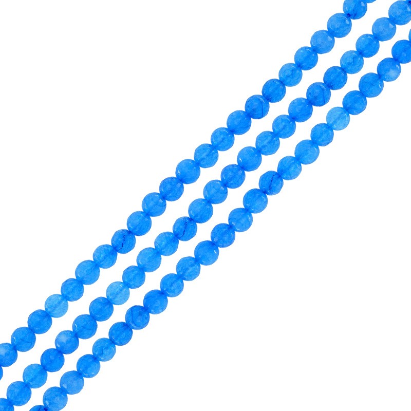 Moutain Jade Facetterad Rund - Blå 6mm 1 Sträng Hilmas Pyssel