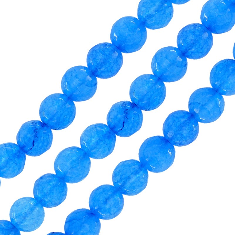 Moutain Jade Facetterad Rund - Blå 6mm 1 Sträng Hilmas Pyssel