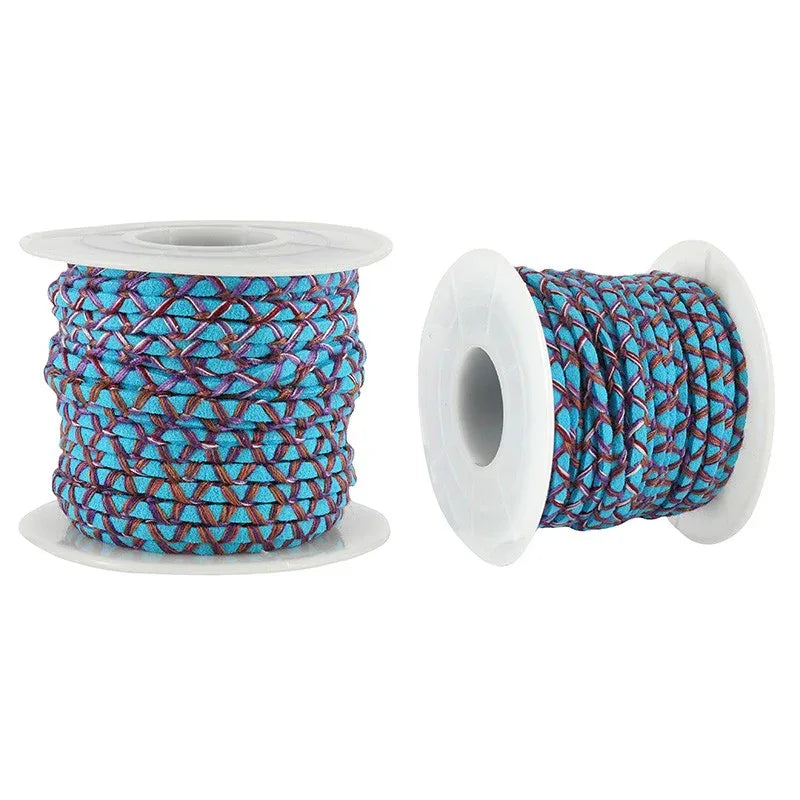 Mockaimitation - Turkos med brun/lila garn, 2,8mm 1 m Hilmas Pyssel