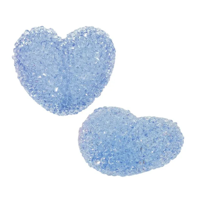 Akrylpärla - Lyx hjärta Blå 23x26mm 1 styck Hilmas Pyssel