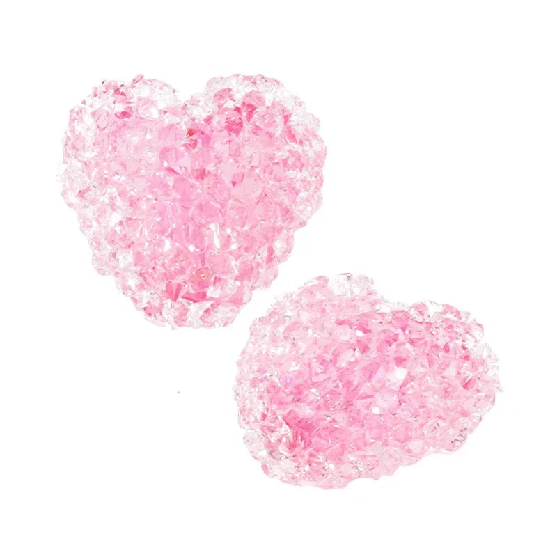 Akrylpärla - Lyx hjärta Rosa 13x12mm, 1 styck Hilmas Pyssel