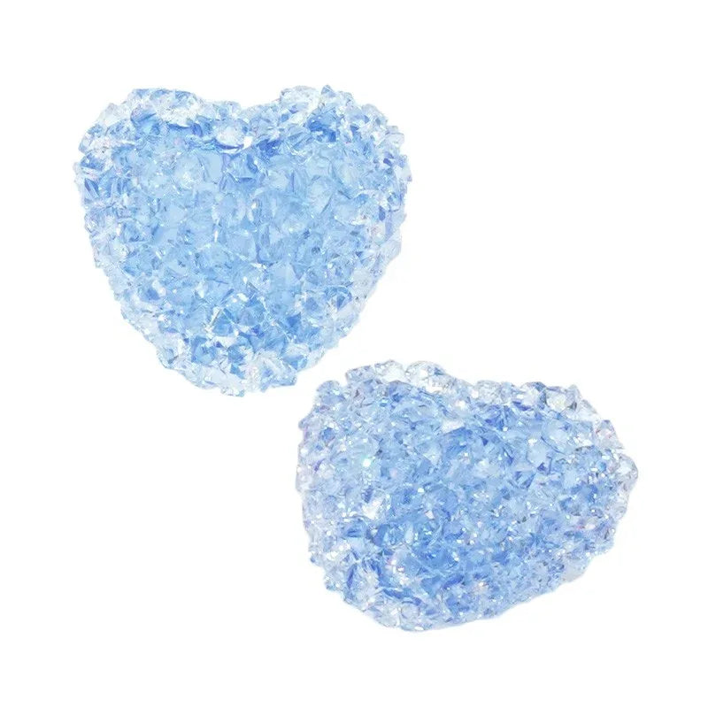 Akrylpärla - Lyx hjärta Blå 13x12mm 1 styck Hilmas Pyssel